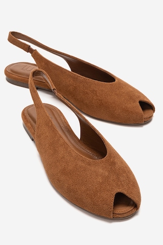 Luvishoes Serına Taba Süet Kadın Sandalet