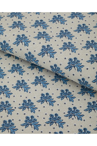 English Home Blue Bouquet Baskılı Pamuklu Çift Kişilik Pike 200x220 Cm Mavi Mavi
