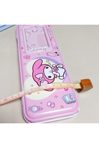 Kawaii Sanrio Kuromi Cinnamoroll Pom Pom Purin My Melody Metal Kalemlik Kalem Kutusu pembe