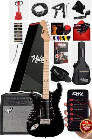 Midex Rph-31bk-50amp Solak Elektro Gitar 50w Amfili Full Set