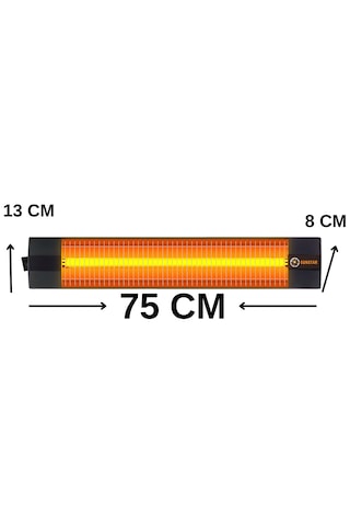 2500 Watt Termostatlı Sarı Işıklı Elektrikli Kumandasız Infrared Isıtıcı Soba Ip67 Tüm İç Mekânlar İçin