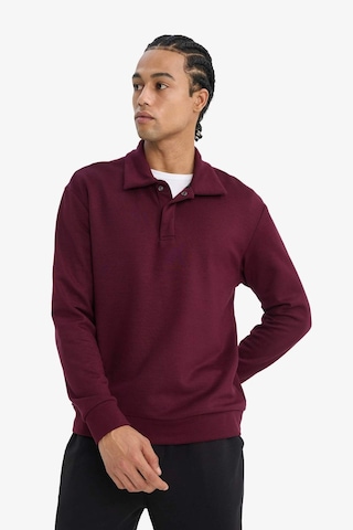 Defacto Standart Fit Polo Yaka Modal Sporcu Sweatshirt G3596ax25wnbr34 Bordo-br34