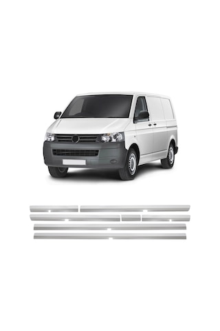 Volkswagen Transporter T5 2003-2015 Uyumlu Uzun Şase Krom Yan Kapı Çıtası 7 Parça Paslanmaz Çelik