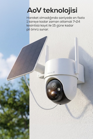 V1 Dış Mekan 4g Ptz Dahili Solar Şarjlı Akıllı Güvenlik Kamerası 2k, 3mp, Aov, 10400mah, Gece Görü