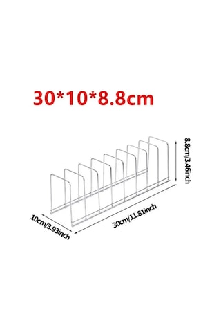 Shineyee Güncel Çelik Mutfak Rakası - Tencere, Tabak, Kase İçin 30.3x10.5x2.5cm - Silver - Raylı Montajlı Süzgeçli Tutucu Gümüş
