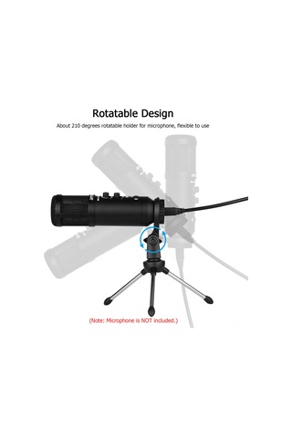Mufunye Siyah Mikrofon Masaüstü Tripodu: Katlanabilir, Hafif, Yüksek Dayanıklı, Ayarı Kolay, Canlı Yayın Ve Toplantılar İçin