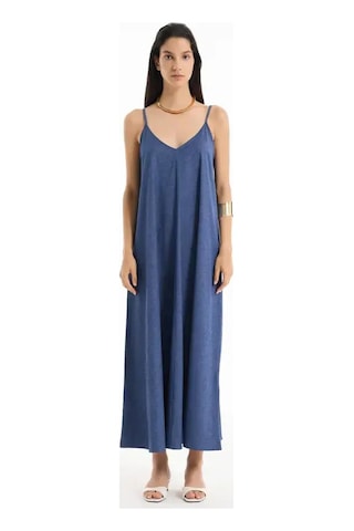 Quzu 25yelb00568 İndigo Elbise Indigo