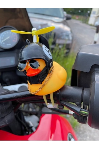 Kasklı Ördek Araç Göğüs Torpido Süsü Bisiklet Süsü - Motosiklet S
