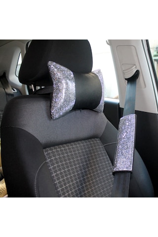 Pırlanta Taşlı Boyun Yastığı Ve Emniyet Kemer Pedi