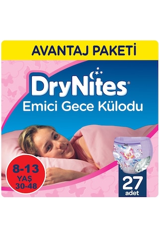 Drynites Emici Gece Külodu/külot Bez Kız 8-13 Yaş 30-48kg 27adet L