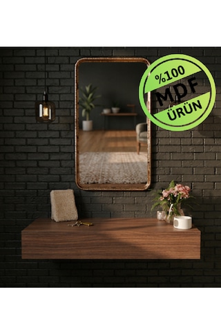 Mdf Makyaj Masası Ve Dresuar 80x30 Cm Çekmeceli Modern Tasarım Kahverengi