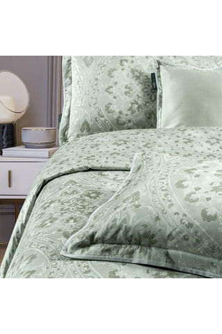 Sarev Himalia Saten Çift Kişilik Nevresim Takımı Yeşil Yeşil