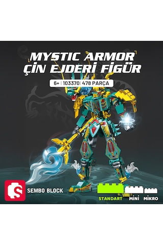 Sembo Block Mystic Armor Çin Ejderi Figür Yapı Bloğu Seti 478 Parça