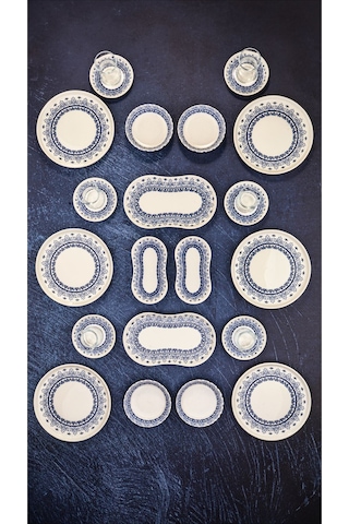 Bambum 26 Parça Lara Kahvaltı Takımı Maku B5184 Mavi - Beyaz