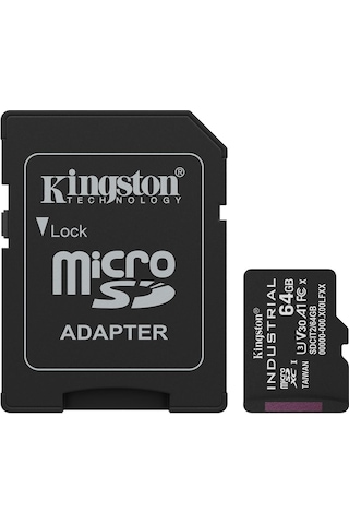 Kingston Sdcıt2-64gb 64gb Microsdxc Industrial C10 A1 Pslc Card + Sd Adapter Hafıza Kartı