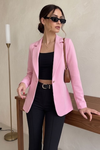 Armonika Kadın Toz Pembe Tek Düğmeli Ceket Arm-20k001020