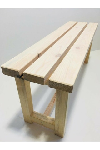 Natural Ahşap Bank Wooden Bench Masif Ahşap