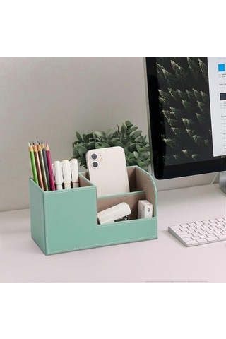 Fortunelane Masa Kalem Tutucu - Masa Organizatörü, Ofis Dekorasyonu, Nane Yeşili