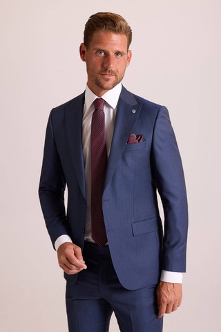 Ysf Erkek Petrol Slim Fit Sivri Yaka Takım Elbise Petrol