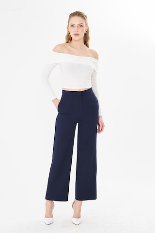 Sortie Collection Yüksek Bel Bol Paça Pantolon Lacivert