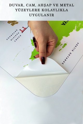 Eğitici Dünya Haritası Dünya Atlası Çocuk Ve Bebek Odası Duvar Sticker-85x130-3786 Çok Renkli
