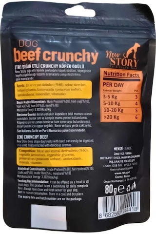 Dog Beef Crunchy 12x80gr. Biftekli, Köpek Ödül Maması