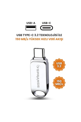 Sprange 64 Gb Flash Bellek Usb 3.2 Ultra Typec Otg Android/pc/Apple Uyumlu iPhone 15/16/17 Ipad Tak Çalıştır