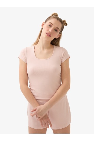 Kadın T-shirt 51921 - Pudra Pudra