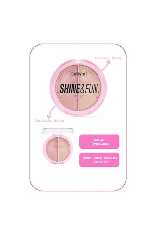 Callista Shine & Fun Face Duo Allık & Aydınlatıcı Paleti 130 Shine Squad