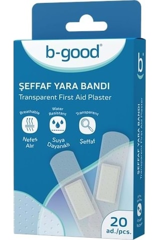 B-good Şeffaf Suya Dayanıklı Yara Bandı 20 Adet