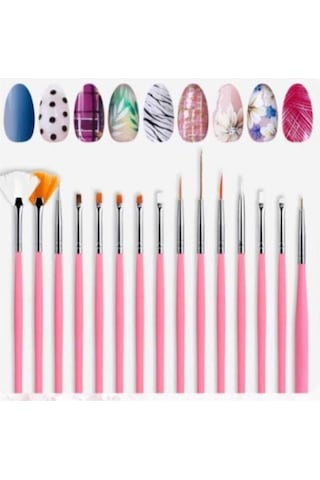 Nail Art 15'li Tırnak Süsleme Fırça Seti