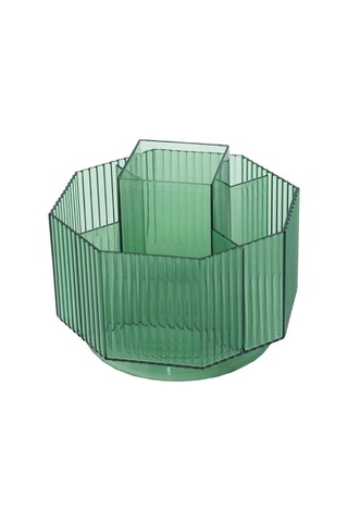 Ganzhoushop Kalemlik 360 Dönebilen Büyük Kapasiteli Çok İşlevli Plastik Kalem Düzenleyici Masaüstüyeşil