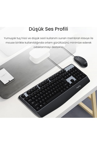Veggieg Mk500a Ergonomik Kablolu Türkçe Q Klavye Mouse Seti Siyah