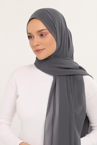 Altobeh Hazır Lüks Pratik Hijablı Şifon Şal Füme