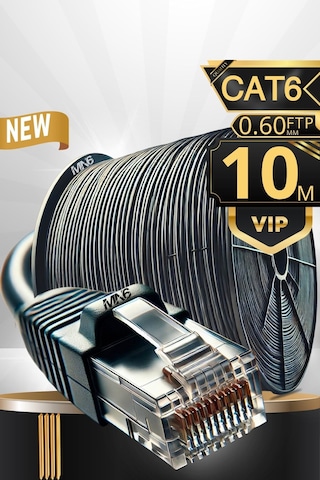Mn6 M108xf 10 Metre Internet Kablosu/ftp 0.60mm-cat6/ıki Kat Korumalı Iç Dış Mekan/10 M Ethernet Kablosu