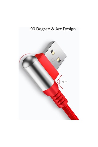 Reedark Micro Usb L-şekilli Şarj Ve Veri Kablosu, Hızlı Şarj, Saf Bakır Çekirdek, Dayanıklı Nilon Dokuma, Mavi - 1 Metre