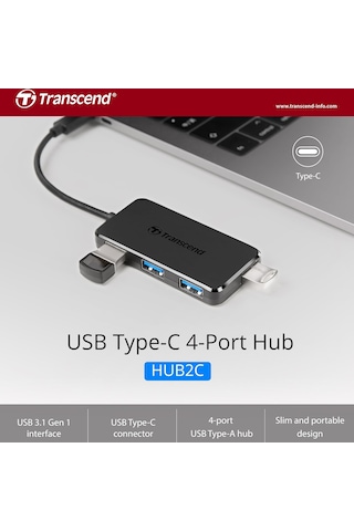 Transcend Ts-hub2c 4-port Usb 3.1 Gen 1 Type-c Hub, 5gbps Hız, Ma