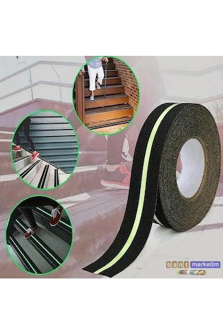 Fosforlu Kaydırmaz Bant 50mmx25mt Yeşil Fosforlu Merdiven Ba Tdrtr