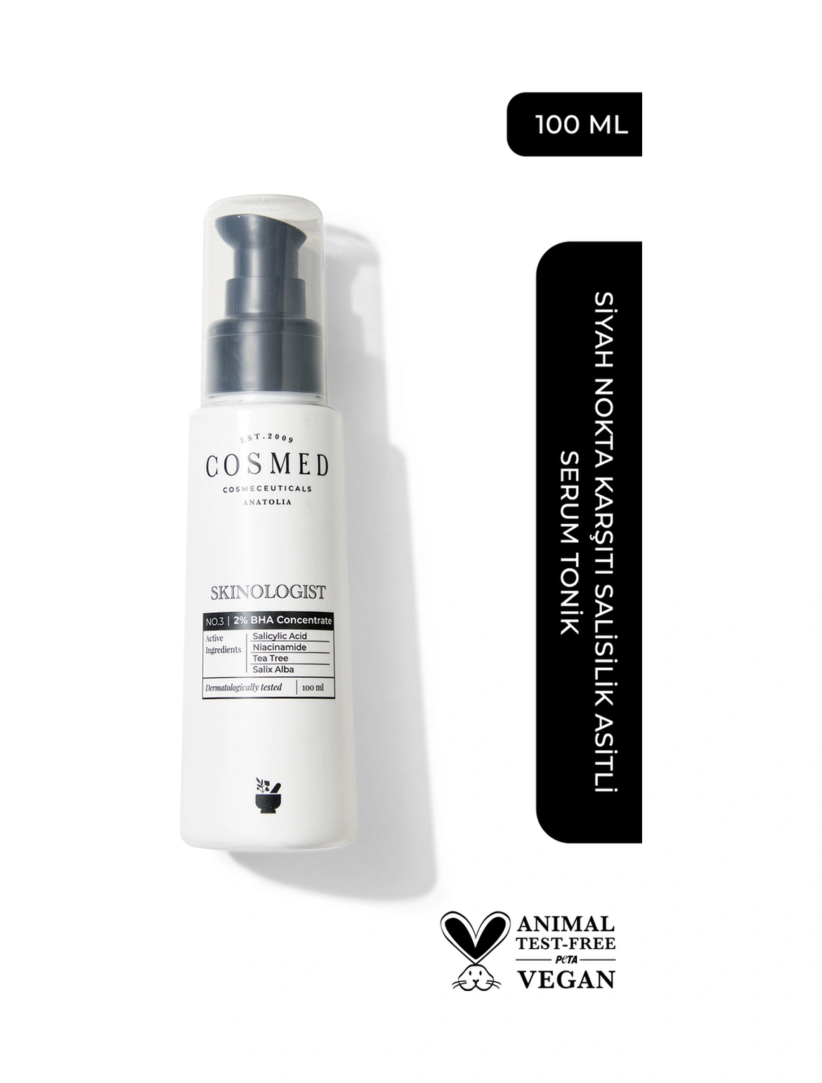 Cosmed Siyah Nokta Karşıtı Salisilik Asitli Serum Tonik - BHA %2 Concentrate - 100 ml