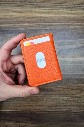 Turuncu Cüzdan Çıtçıtlı Geniş Kağıt Para Bölmeli 8 Adet Kart Kapasiteli Siyah