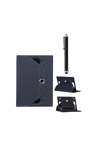 Hometech Alfa 8tx Uyumlu Universal Dönerli Standlı Kılıf + Tablet Kalemi Arka Kapak