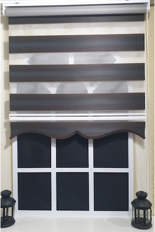 Pliseli Zebra Stor Kahverengi Renk Geçişli Etek Dilimli St 023 Kahverengi