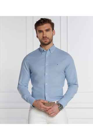 Tommy Hilfiger Erkek Regular Fit Pamuklu Gömlek Mavi