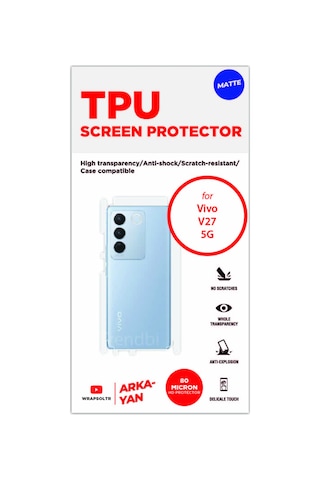 Vivo V27 5g Mat Arka Ve Yan Kaplama Tam Kaplayan Hd Film