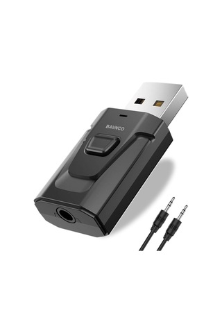 Bluetooth Alıcı Adaptörü, Bluetooth 5.0 Stereo Alıcı Eller Serbest Araç Kitleri Mini Kablosuz 3,5 Mm Aux Çıkı