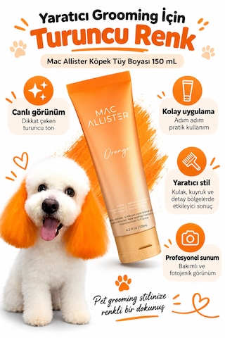 Mac Allister Kedi Köpek Tüy Boyası Turuncu Renkli 150 Ml