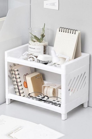 Rotanev İki Katlı Banyo Mutfak Dolap İçi Düzenleyici Organizer Raf Çok Kullanışlı Raf Ünitesi