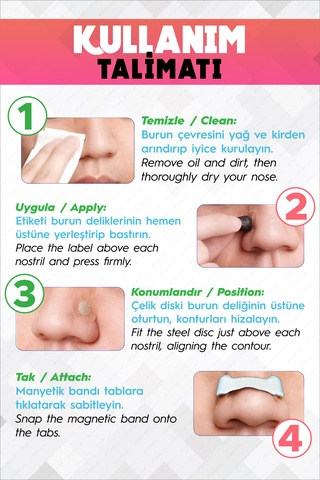 30 Lu Beyaz Manyetik Burun Bandı Mıknatıslı, Kolay Kullanım,