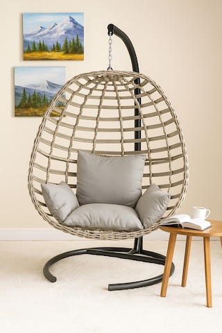 Joymassa Rattan Bahçe Salincaği Tek Kişilik Bej