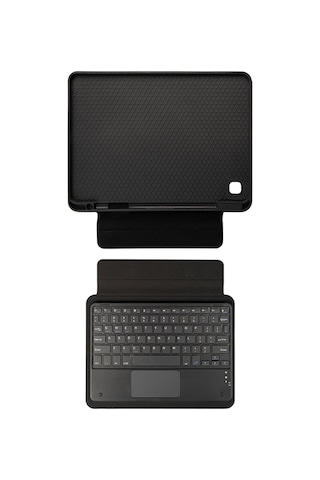 Galaxy Uyumlu Tab A7 Lite T225 Zore Border Keyboard Bluetooh Bağlantılı Standlı Klavyeli Tablet Kılıf Arka Kapak